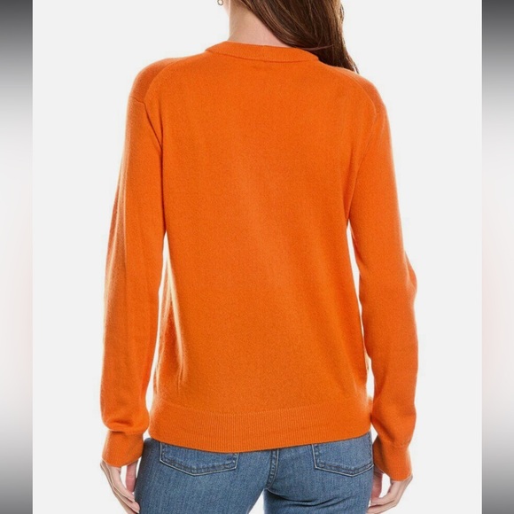 LAFAYETTE 148 NEW YORK Cashmere Sweater - Ember Orange Size L - Picture 3 of 9